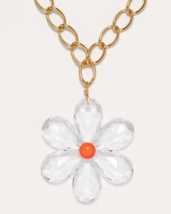 Bobbi Flower Pendant Necklace 13 Bobbi Flower Pendant Necklace -Urban Chic Shop KJL SPRING 23 FEBRUARY 1 BOBBI NECKLACE CORAL 02