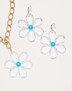 Bobbi Flower Pendant Necklace 20 Bobbi Flower Pendant Necklace -Urban Chic Shop KJL SPRING 23 FEBRUARY 1 BOBBI NECKLACE TURQUOISE 04