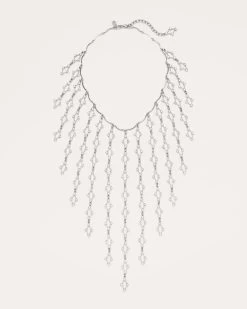 Clarion Crystal Waterfall Necklace -Urban Chic Shop KJL SPRING 23 FEBRUARY 1 CLARION NECKLACE SILVER 01