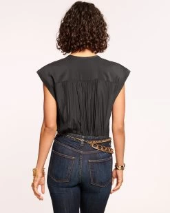 Amelia Button Down Top -Urban Chic Shop rtw 2023 august 1 a08231014 amelia black 03