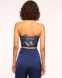 Mia Strapless Corset Top -Urban Chic Shop rtw 2023 august 1 a08231017 mia navylurexchevronlace 04