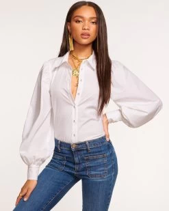 Layla Puff Sleeve Blouse -Urban Chic Shop rtw 2023 august 1 a08232015 layla white 01