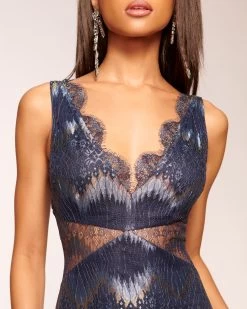 Lillian Lace Maxi Dress -Urban Chic Shop rtw 2023 august 1 a08233022 lilliandress navylurexchevronlace 03