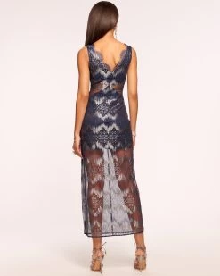 Lillian Lace Maxi Dress -Urban Chic Shop rtw 2023 august 1 a08233022 lilliandress navylurexchevronlace 04