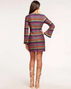 Maya V-Neck Mini Dress -Urban Chic Shop rtw 2023 august 1 a08233026 mayadress multicombochevronrib 04