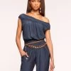 Valentina Off-The-Shoulder Jumpsuit -Urban Chic Shop rtw 2023 august 1 a08235003 valentinajumpsuit navy 01