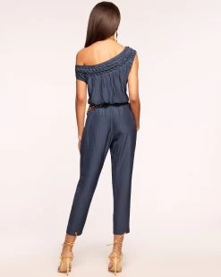 Valentina Off-The-Shoulder Jumpsuit 9 Valentina Off-The-Shoulder Jumpsuit -Urban Chic Shop rtw 2023 august 1 a08235003 valentinajumpsuit navy 04