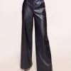 Bella Wide Leg Trouser -Urban Chic Shop rtw 2023 august 1 a08235008 bellapant navyfauxleather 01