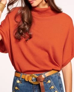 Gabriella Turtleneck Sweater -Urban Chic Shop rtw 2023 august 1 a08237002 gabriella burntsiennaextrafinemerino 02