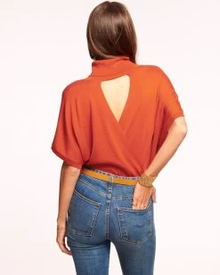 Gabriella Turtleneck Sweater -Urban Chic Shop rtw 2023 august 1 a08237002 gabriella burntsiennaextrafinemerino 03