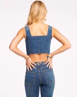 Clemence Denim Vest -Urban Chic Shop rtw 2023 february 1 d02231000 clemence mediumwash 03