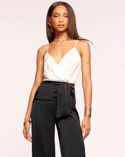 Pierce V-Neck Jumpsuit -Urban Chic Shop rtw 2023 july 3 A05235018 EXCLUSIVE PIERCE JUMPSUIT IVORY 01