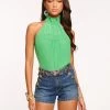 Tim High Neck Tank Top 1 Tim High Neck Tank Top -Urban Chic Shop rtw 2023 july 3 A07231002 TIM GARDEN GREEN 01