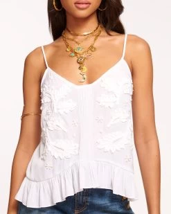Mel Embellished Tank Top -Urban Chic Shop rtw 2023 july 3 A07231003 MEL IVORY 02