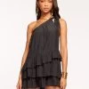 Riley One Shoulder Mini Dress -Urban Chic Shop rtw 2023 july 3 A07233001 RILEY DRESS BLACK 01