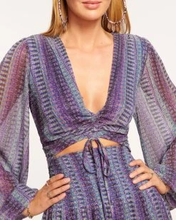 Georgia Cut Out Mini Dress -Urban Chic Shop rtw 2023 july 3 A07233023 GEORGIA DRESS CABANA BLUE COMBO WAIKIKI KNIT 03