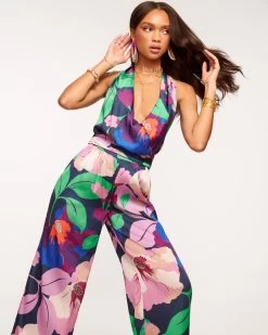 Marnie Wide Leg Pant -Urban Chic Shop rtw 2023 july 3 A07235002 MARNIE PANT SPRING NAVY CABANA FLORAL PRINT 095 fa500916 da89 4547 8678 7ed743a6807c