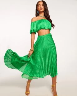 Kali Pleated Midi Skirt