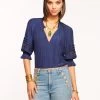 Tammy Puff Sleeve Blouse -Urban Chic Shop rtw 2023 june 2 A05232029 EXCLUSIVE TAMMY SPRING NAVY 01