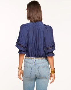 Tammy Puff Sleeve Blouse -Urban Chic Shop rtw 2023 june 2 A05232029 EXCLUSIVE TAMMY SPRING NAVY 03