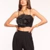 Naomi Petal Top -Urban Chic Shop rtw 2023 june 2 A06231006 NAOMI BLACKPETALORGANZA 01