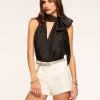 Claudia Bow Top -Urban Chic Shop rtw 2023 june 2 A06231007 CLAUDIA BLACK PETAL ORGANZA 01