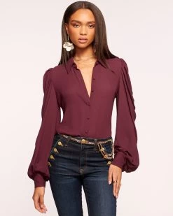 Rose Puff Sleeve Blouse