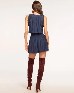 Elliana Smocked Mini Dress -Urban Chic Shop rtw 2023 september 2 a09233005 elliana dress navy 04 01997fb8 9f4d 41ff 88f4 4be9cc9aa1a4