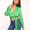 Krissy Wrap Top -Urban Chic Shop rtw july 3 A05232030 EXCLUSIVE KRISSY TOP GARDEN GREEN 01